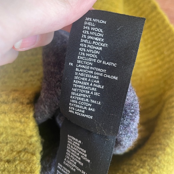 COS Wool Mohair Colorblock Skirt Size Medium Gray Pull On Pencil Stretch # - Picture 8 of 11